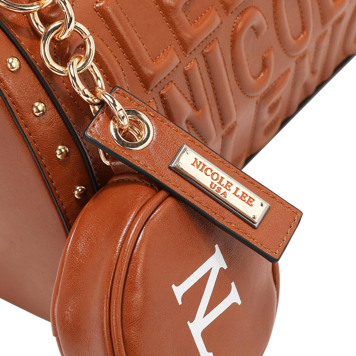 Bolsa boston Nicole Lee en relieve con monedero FW25
