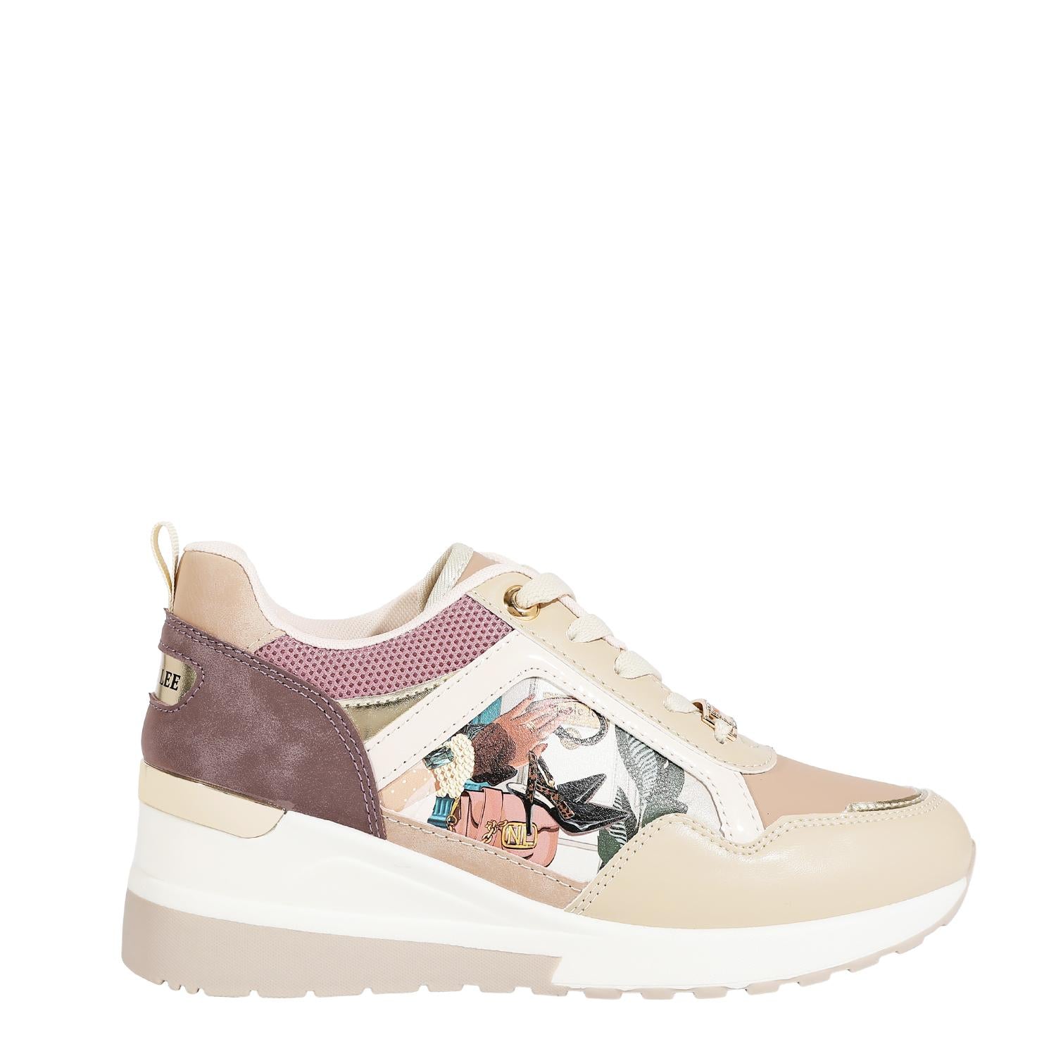 Tenis Chunky Nicole Lee Con Plataforma Y Print Emotion SS26