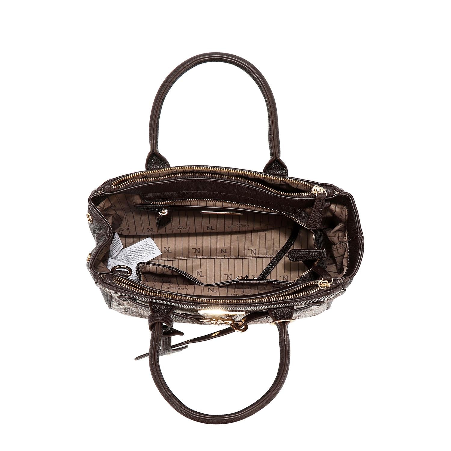 Bolsa satchel Nicole Lee estampado de cuadros FW25