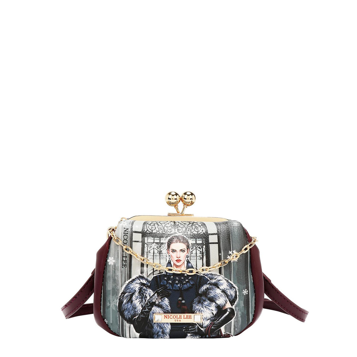 Mini bolsa con kisslock Nicole Lee Moda Snowflake FW25