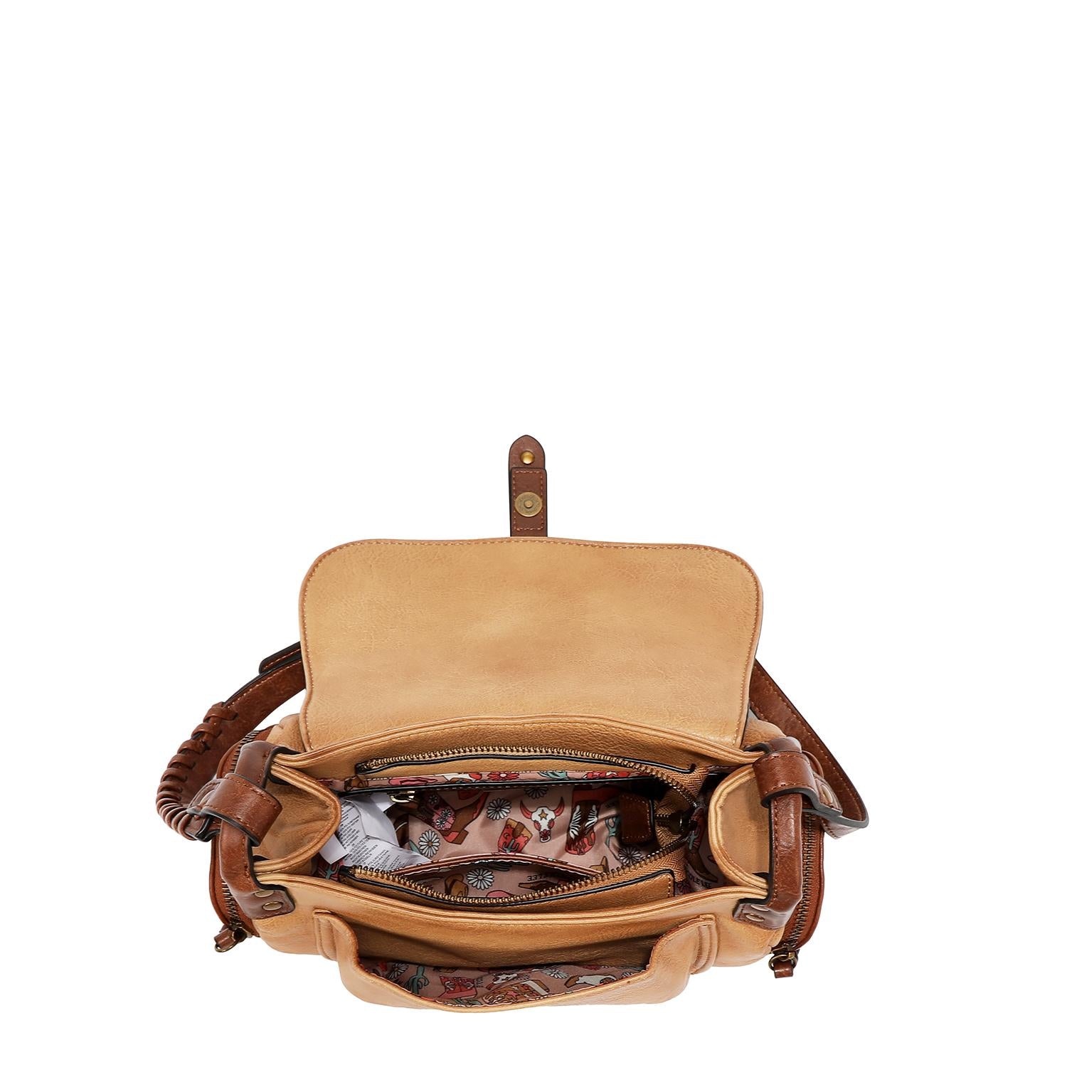 Bolsa mensajera Nicole Lee vintage con parches FW25