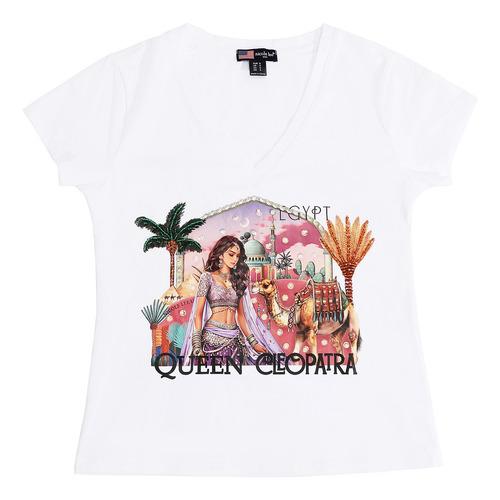 Blusa con Pedrería Nicole Lee Estampado Queen Cleopatra FW25