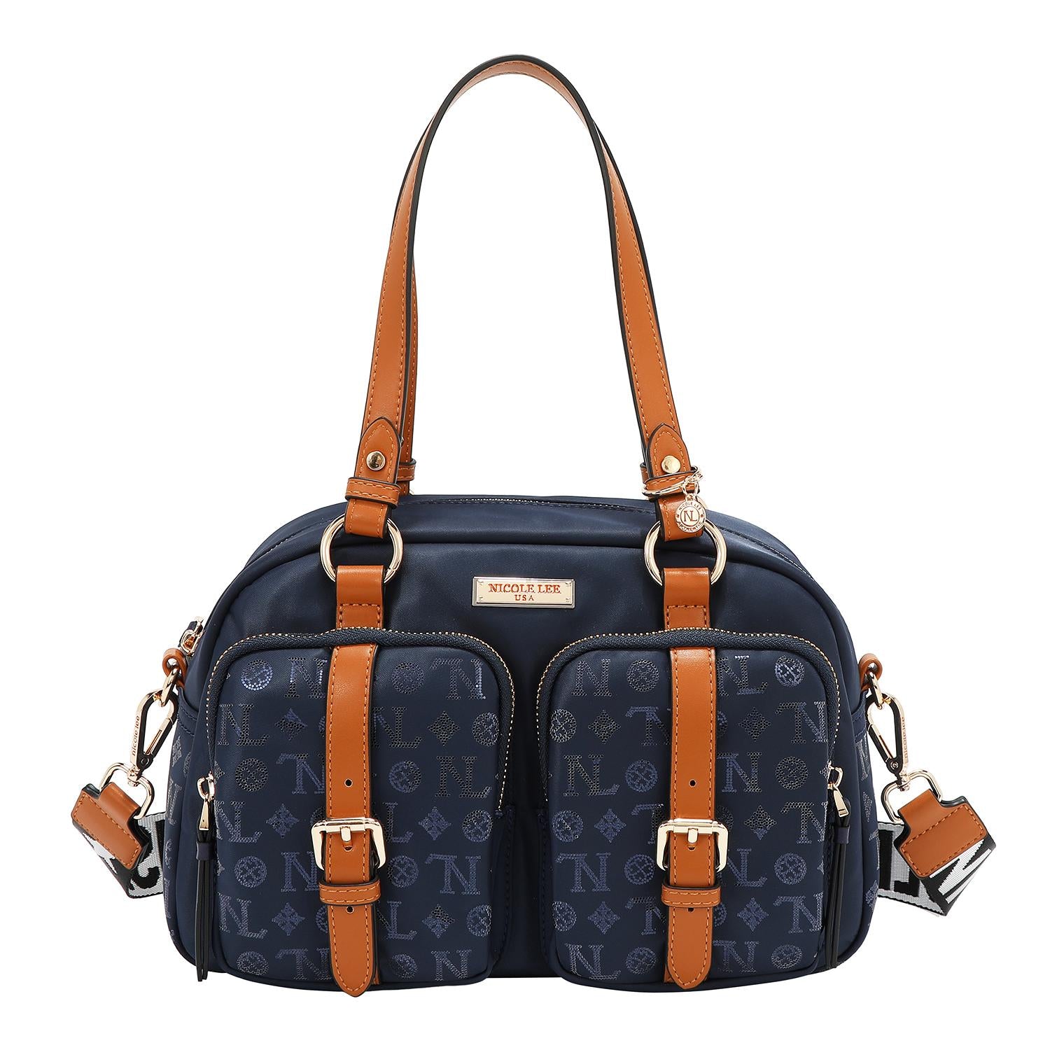 Bolsa boston Nicole Lee de nylon holográfica FW25