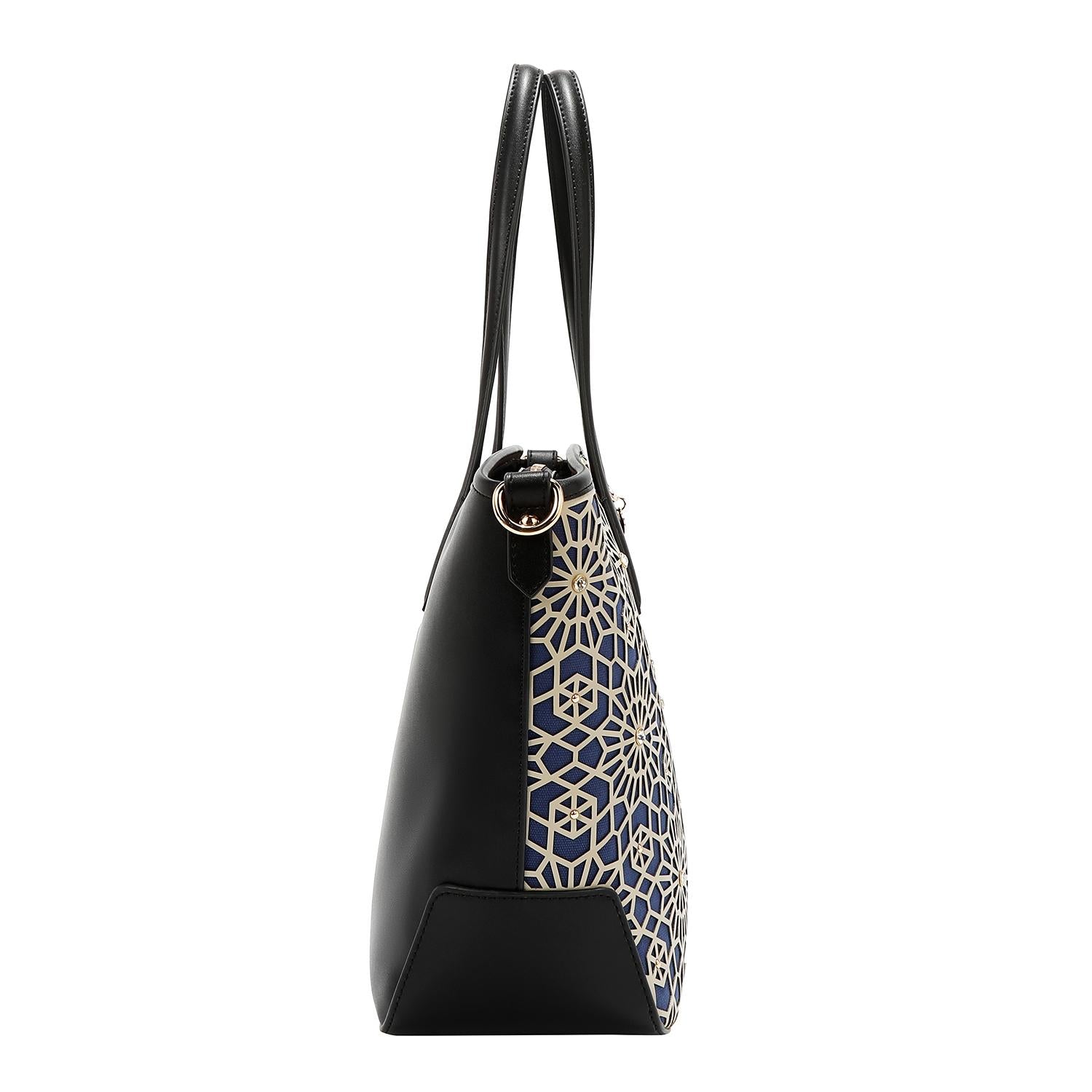 Bolsa tote Nicole Lee en corte láser y pedrería FW25