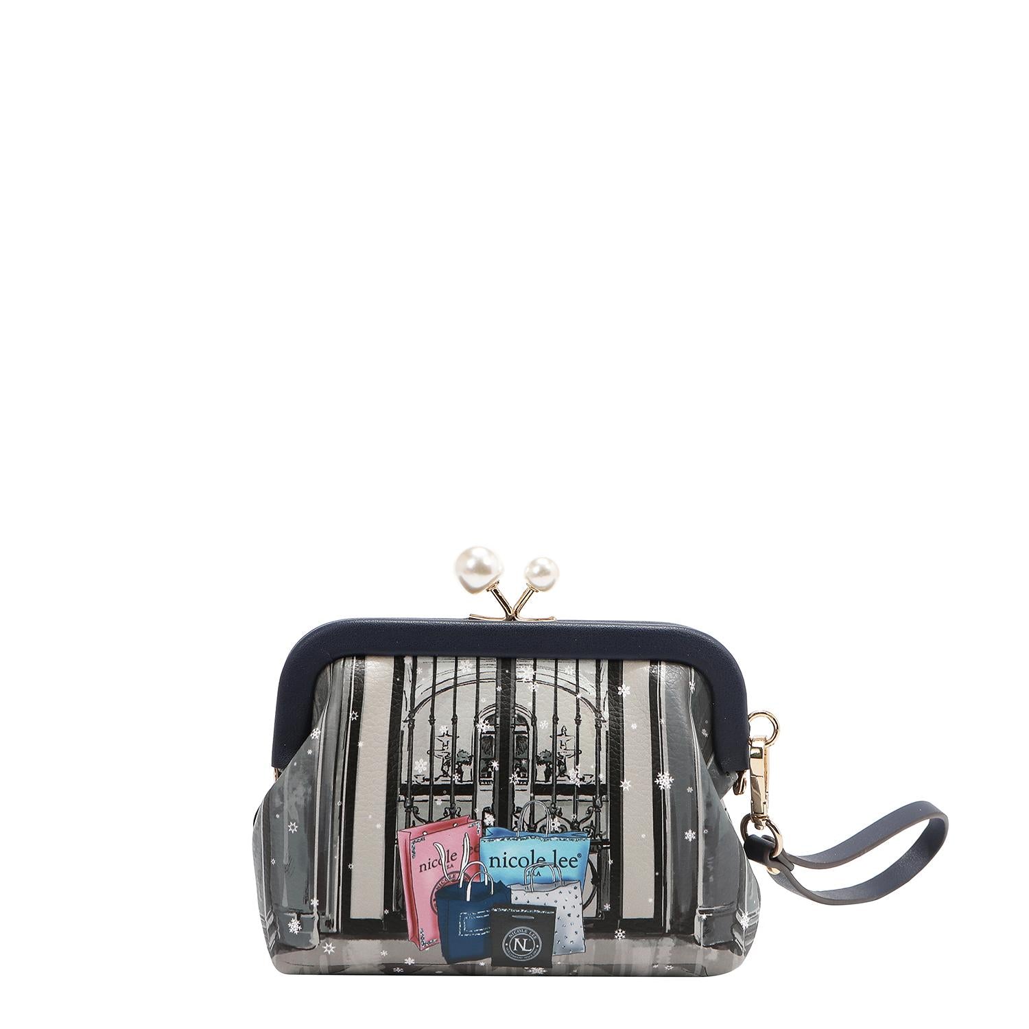 Mini Monedero Nicole Lee Moda Broche Kisslock Correa FW25