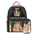 Mochila Nicole Lee Con Puerto USB Print London Eye FW26