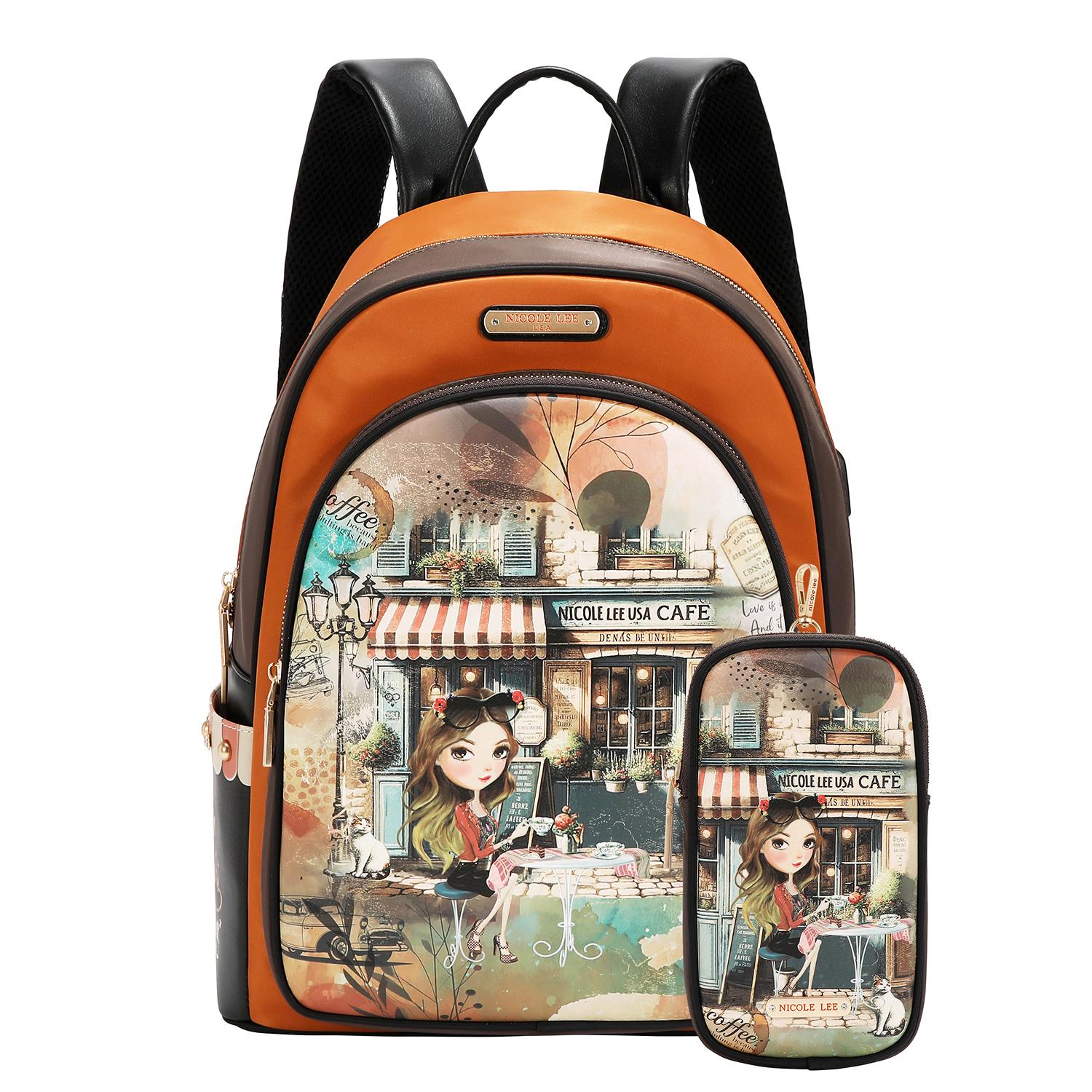 Mochila Nicole Lee Nylon Con Bolsita Virtual Friend SS26