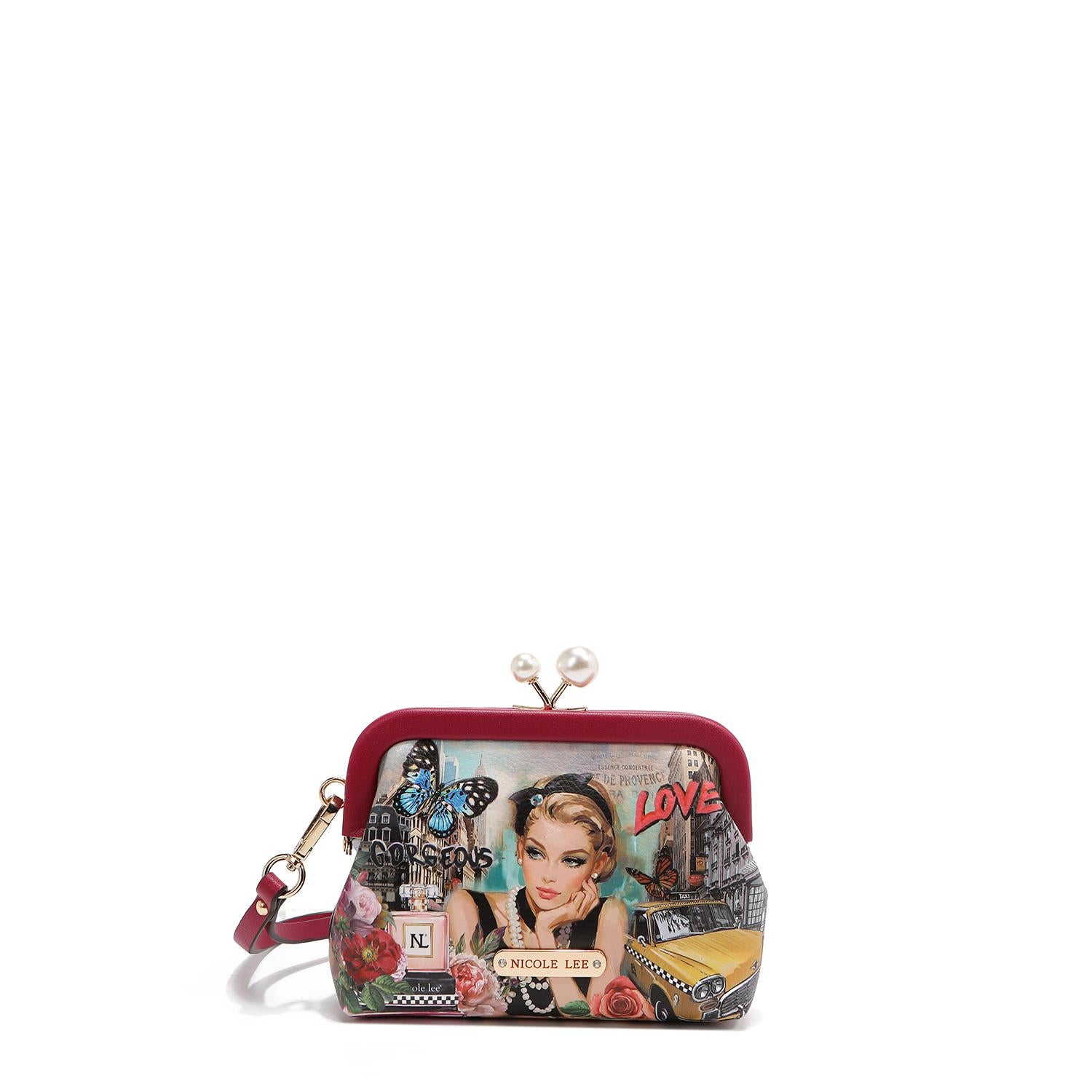 Monedero Nicole Lee Con Broche Kisslock Y Correa Sabina SS26