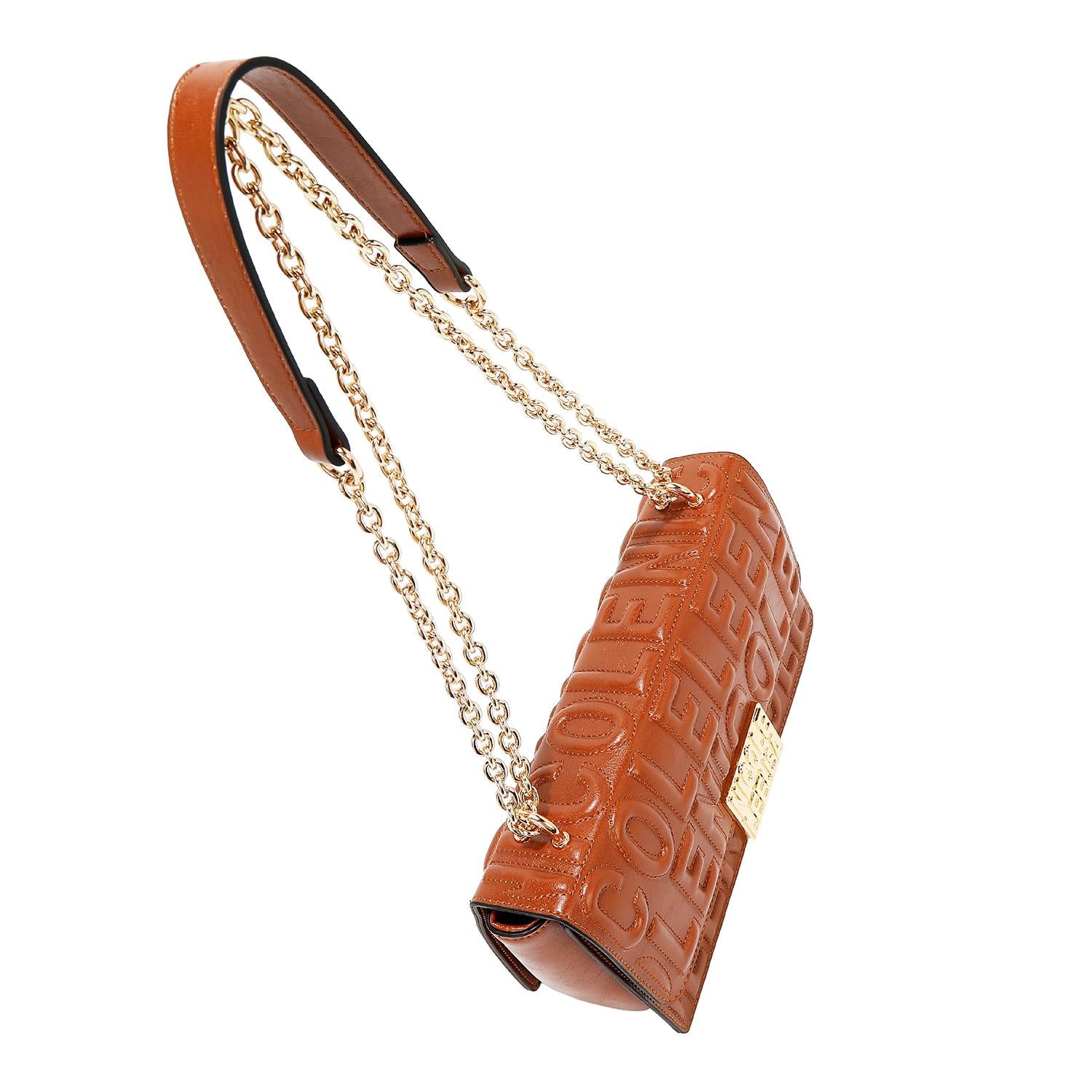 Bolsa shoulder Nicole Lee en relieve y correa de cadena FW25