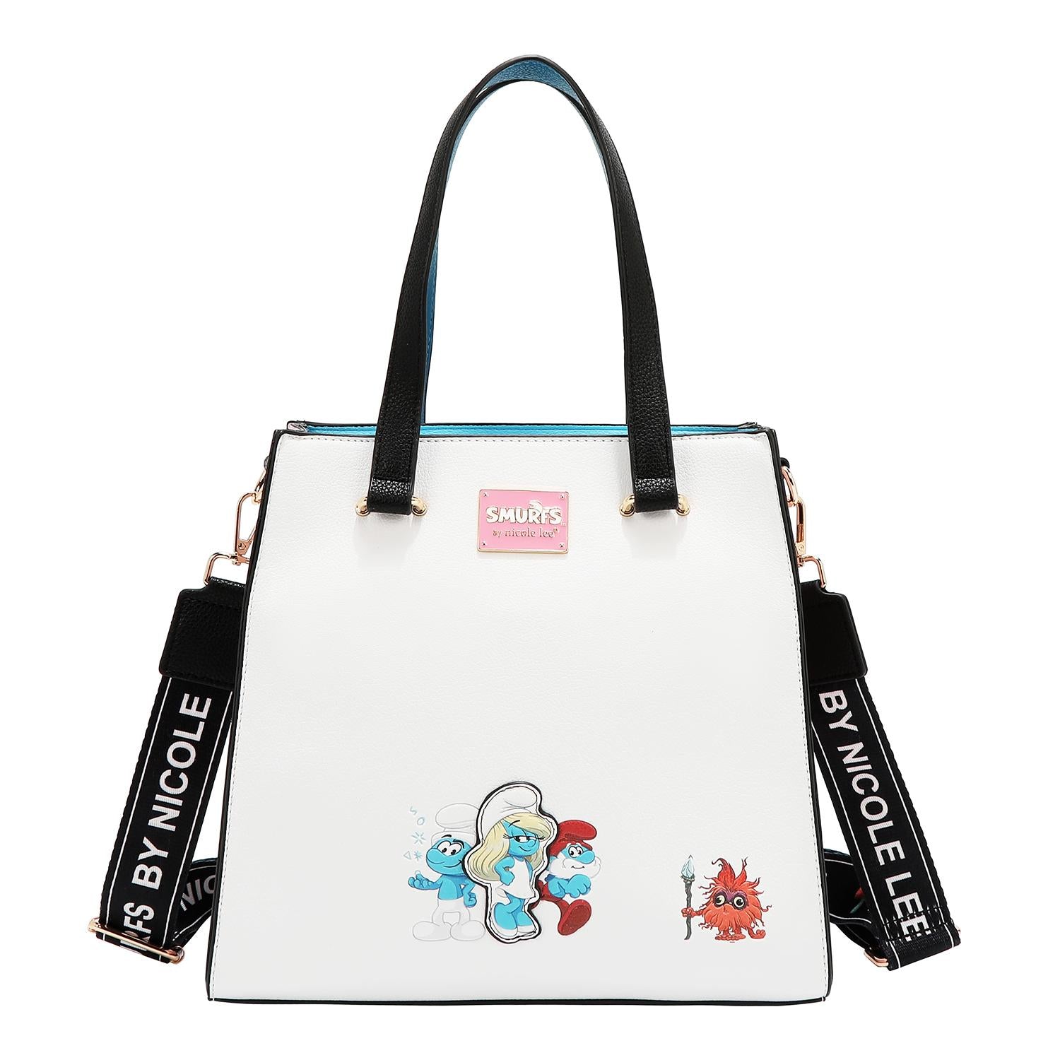 Bolsa Satchel Estampada Smurfs by Nicole Lee FW25