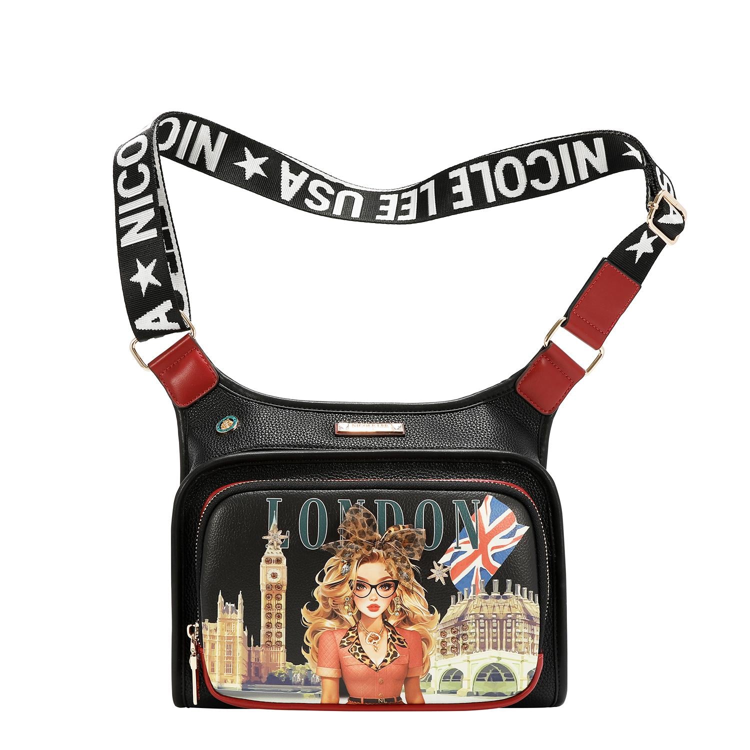 Bolsa Crossbody Nicole Lee Correa Ajustable London Eye FW26