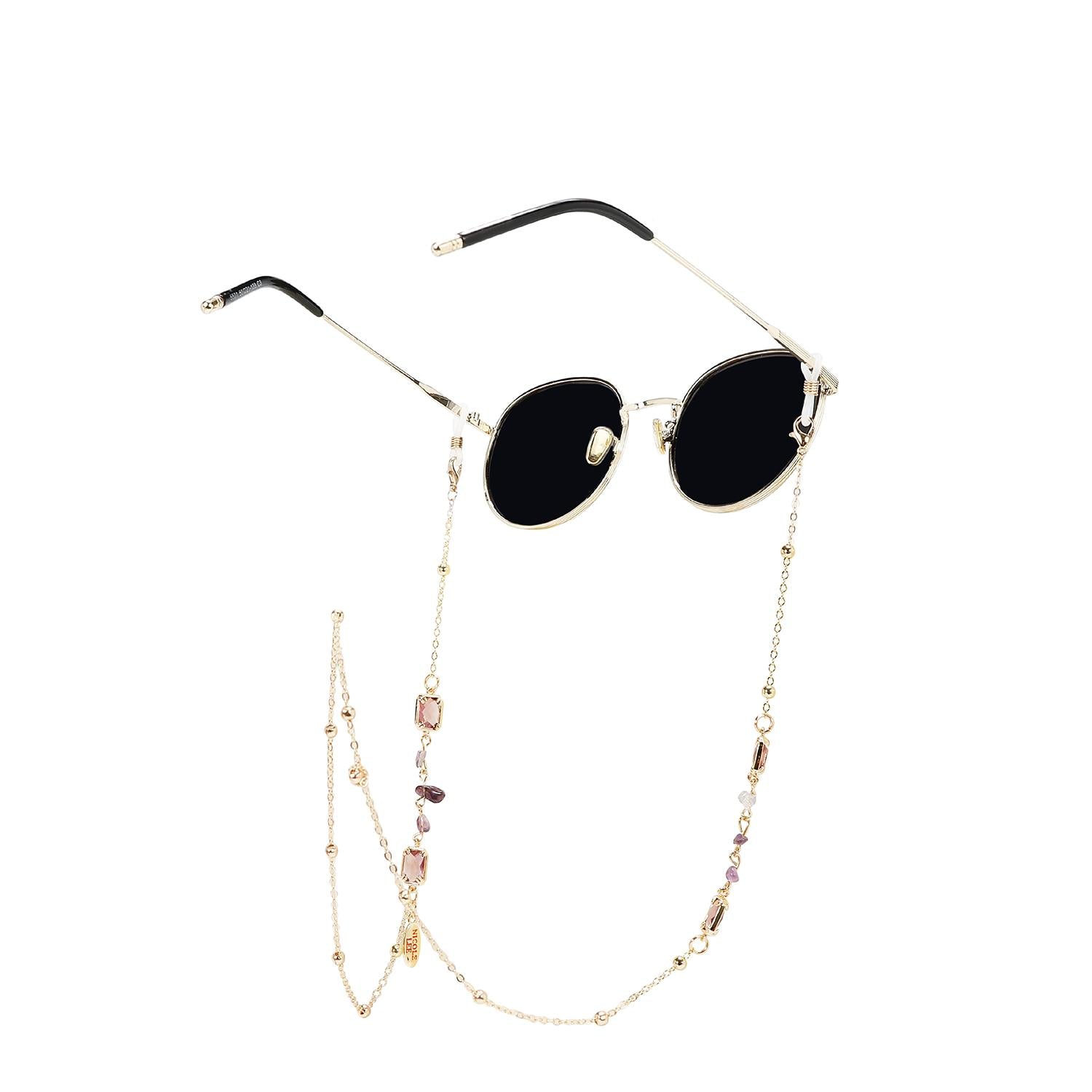 Cadena Nicole Lee Sujetador Para Lentes Dorada Y Rosa SS26