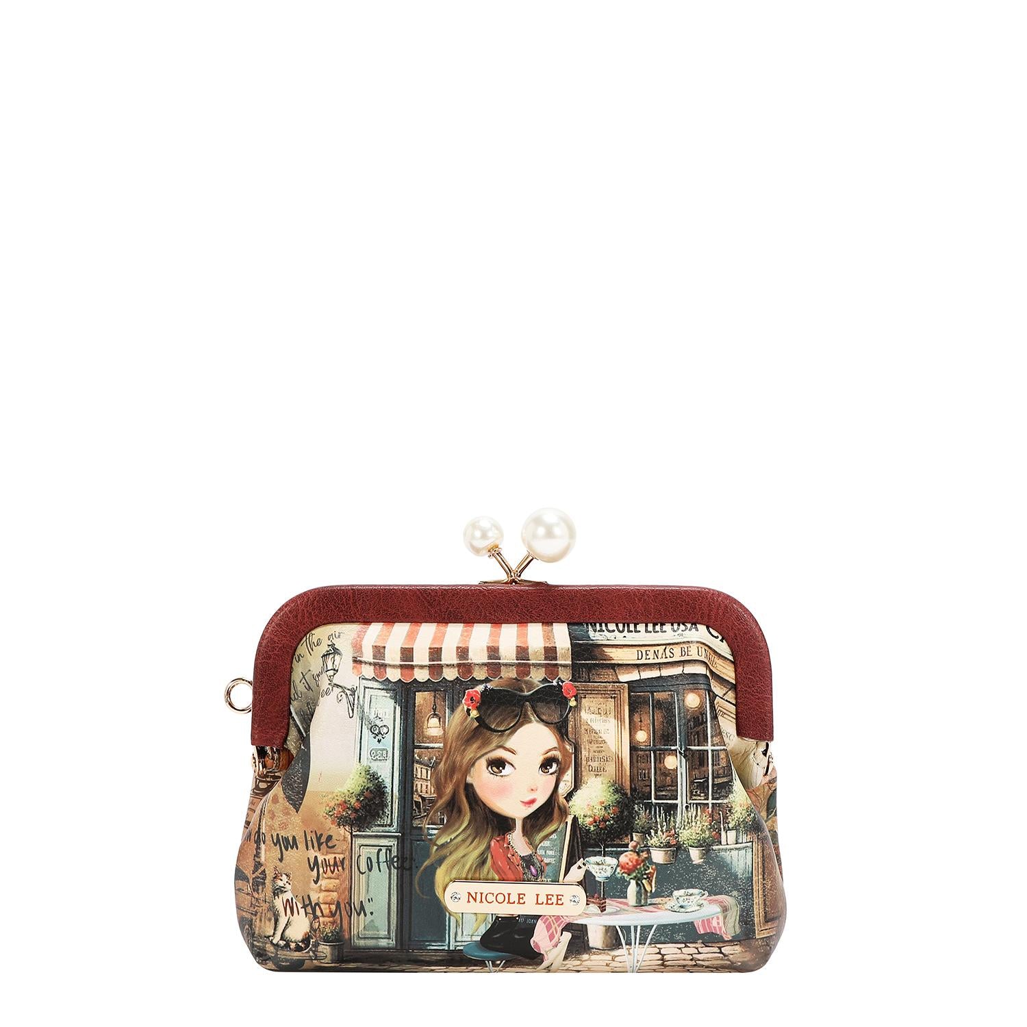 Monedero Nicole Lee Broche Kisslock Y Correa Virtual SS26