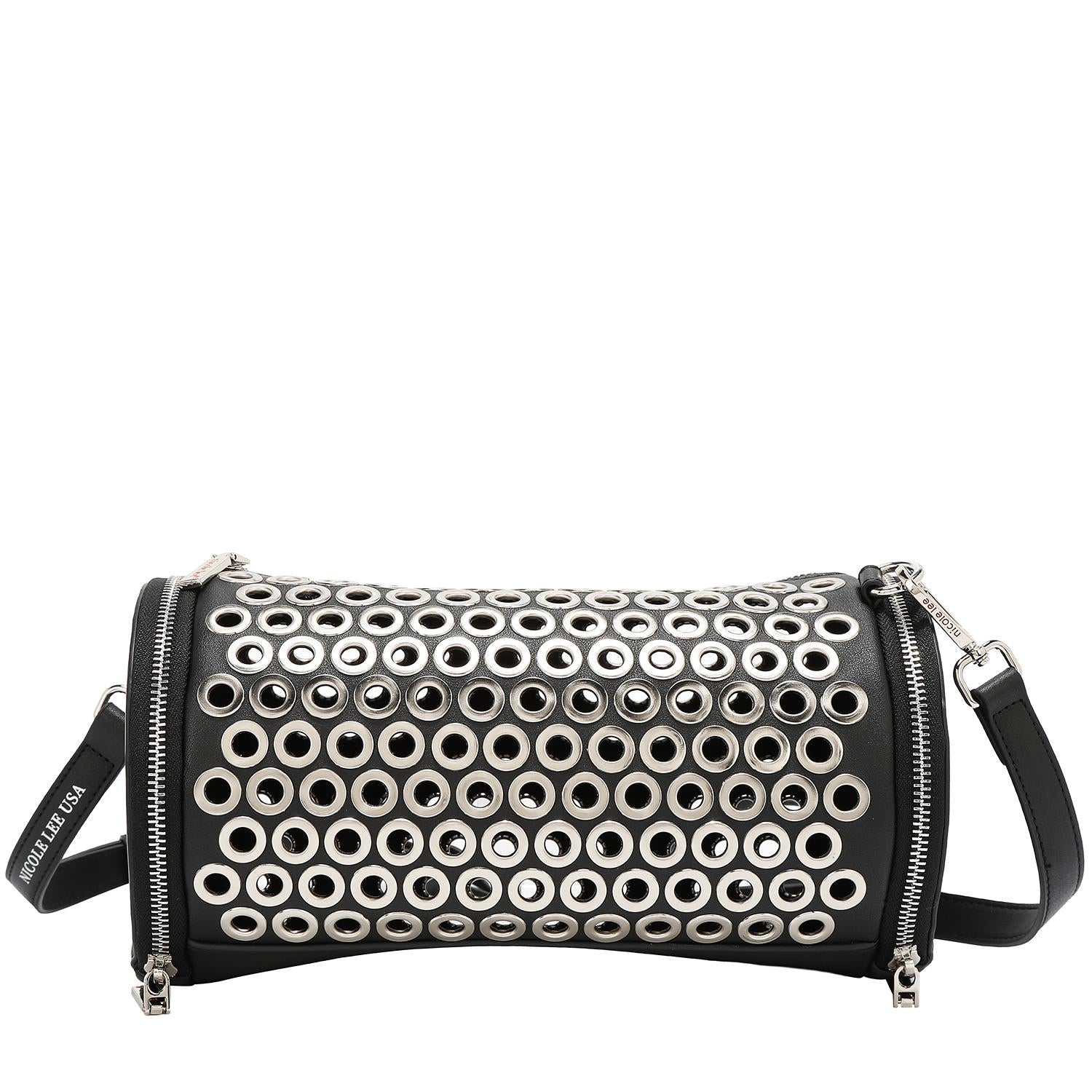 Bolsa barril Nicole Lee de detalles metálicos FW25