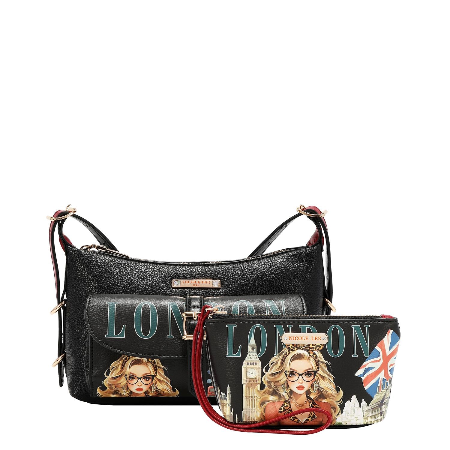 Set De 5 Piezas Bolsa Y Accesorios Print London Eye FW26