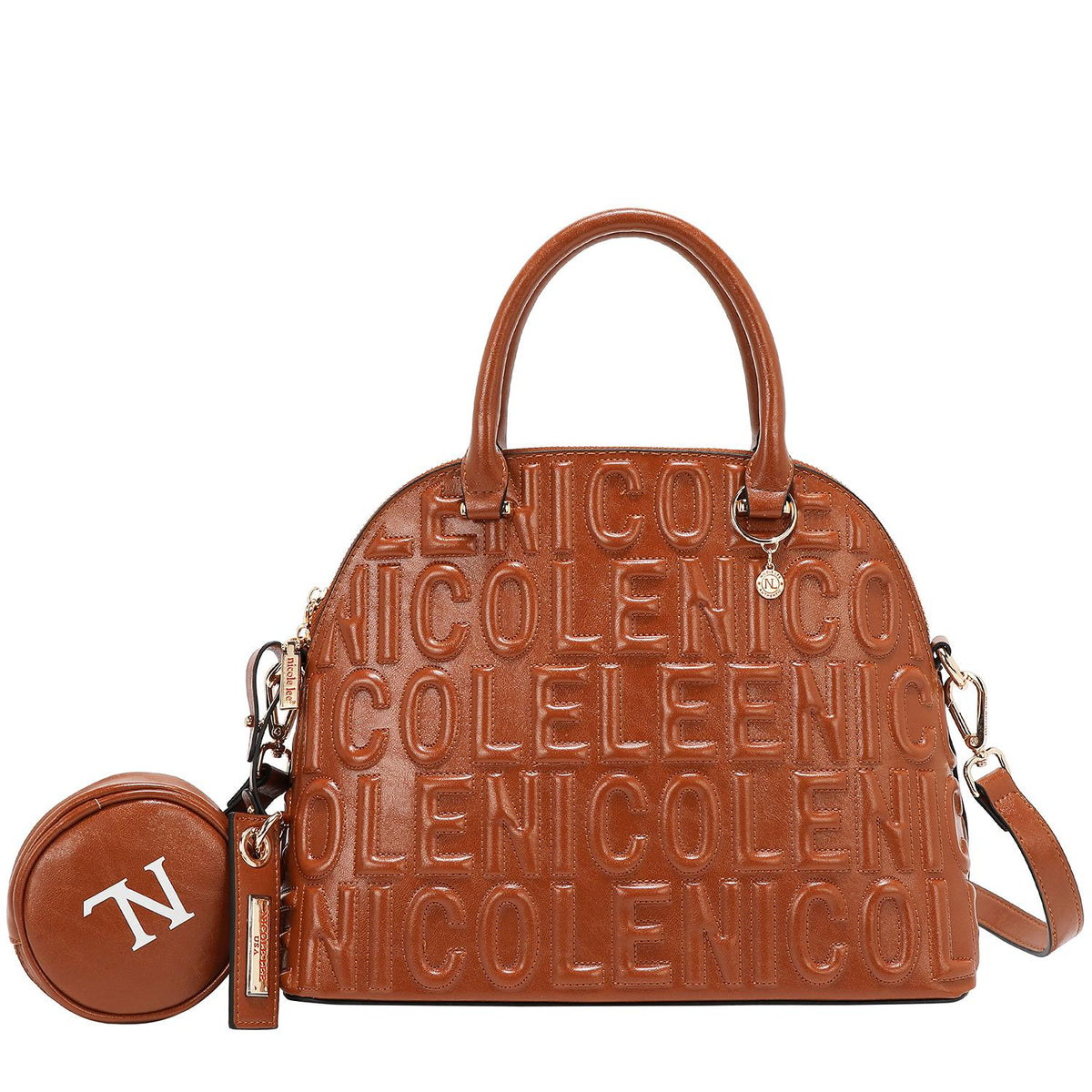 Bolsa dome Nicole Lee en relieve con monedero FW25