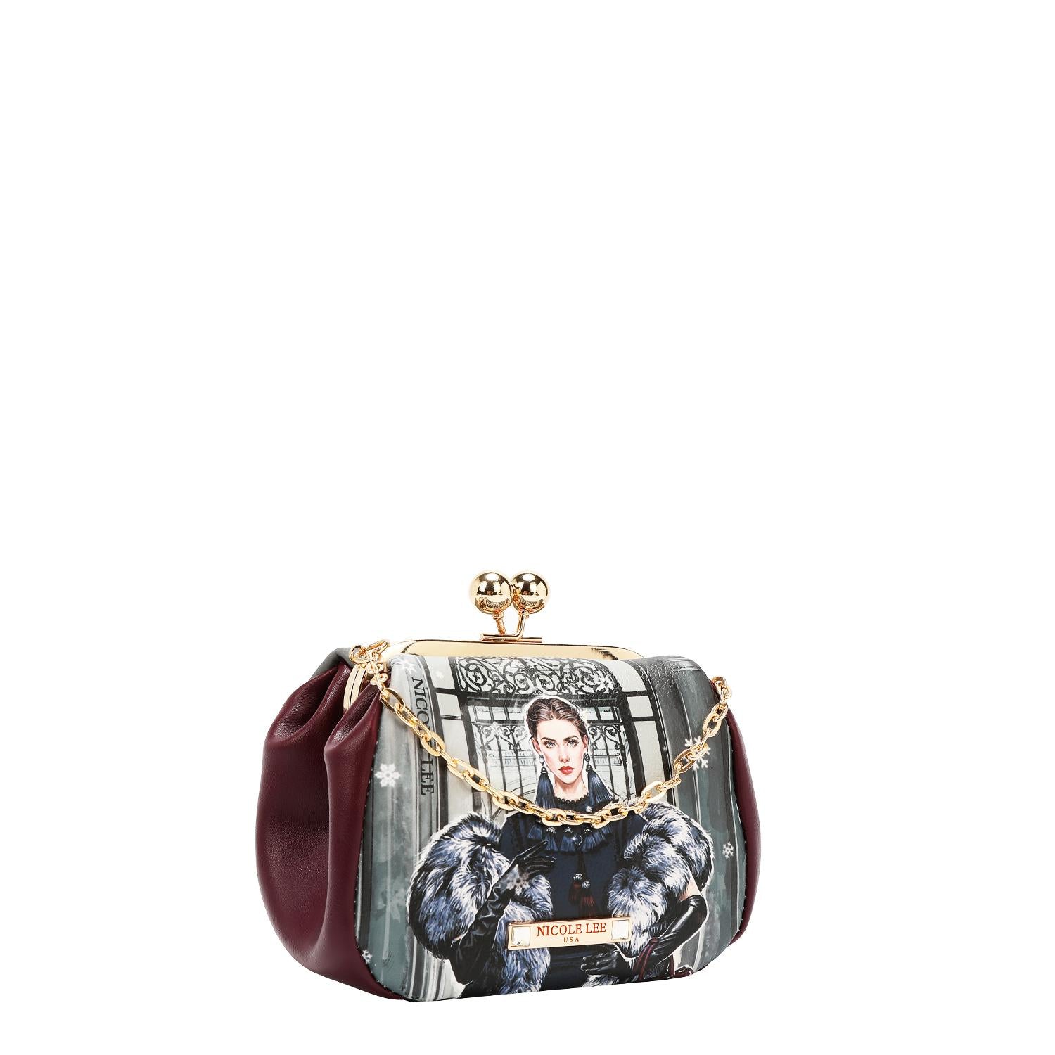 Mini bolsa con kisslock Nicole Lee Moda Snowflake FW25