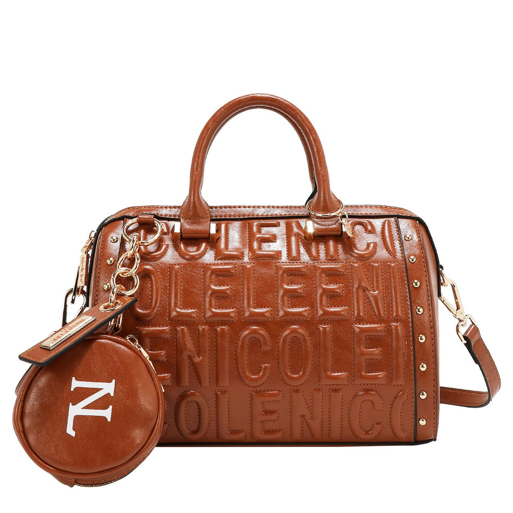 Bolsa boston Nicole Lee en relieve con monedero FW25