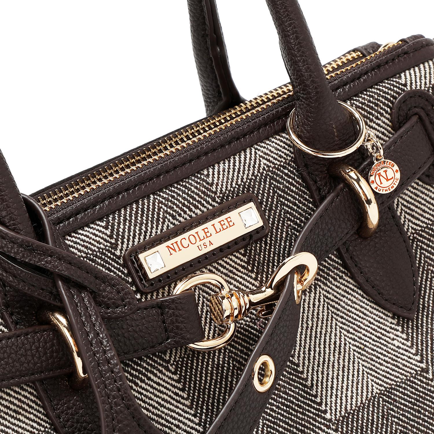 Bolsa satchel Nicole Lee estampado de cuadros FW25