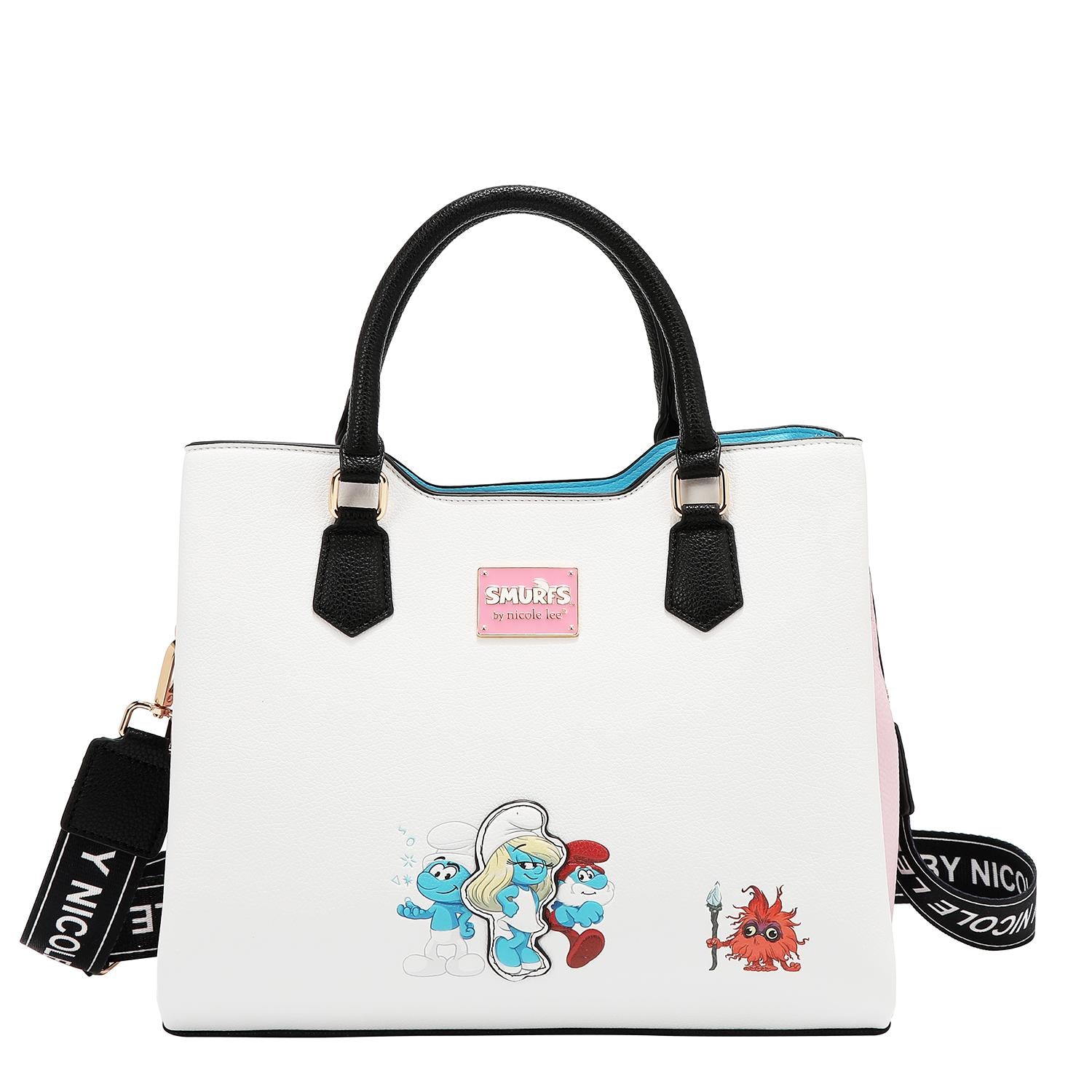 Bolsa Cuadrada Estampada Smurfs by Nicole Lee FW25