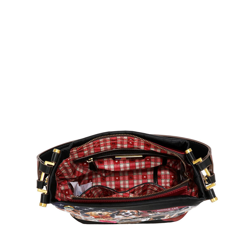 Bolsa hobo Nicole Lee de nylon Print Best Smile FW25