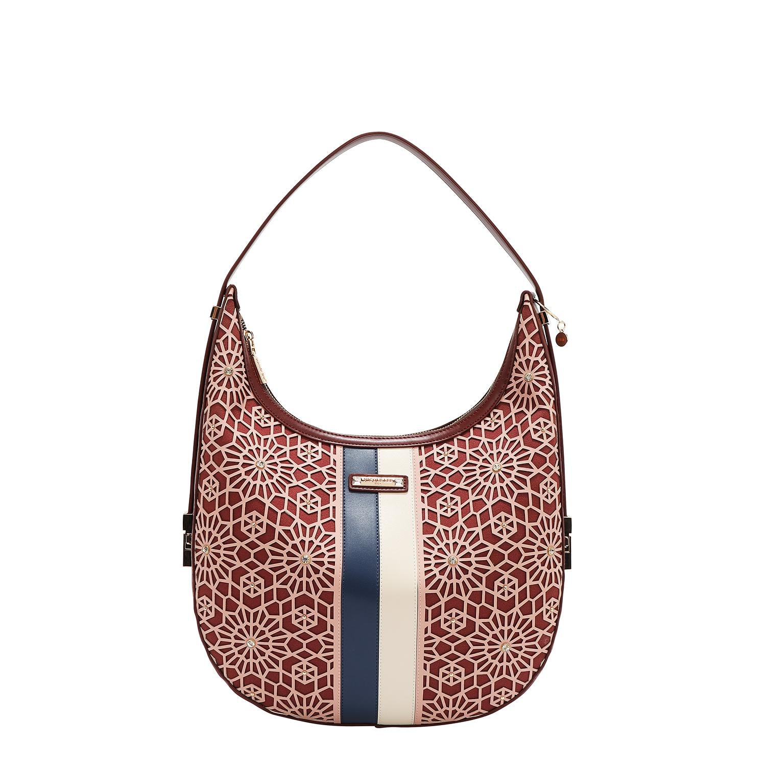Bolsa hobo Nicole Lee en corte láser y pedrería FW25