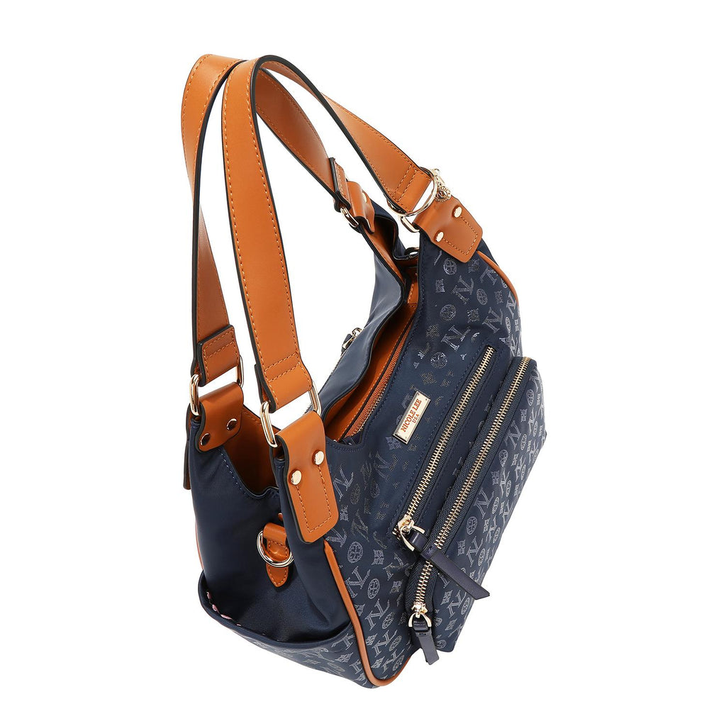 Bolsa hobo Nicole Lee de nylon holográfica FW25