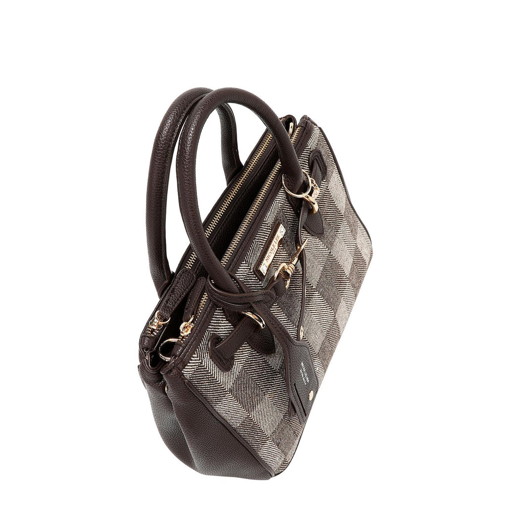 Bolsa Satchel Nicole Lee Estampado De Cuadros FW25