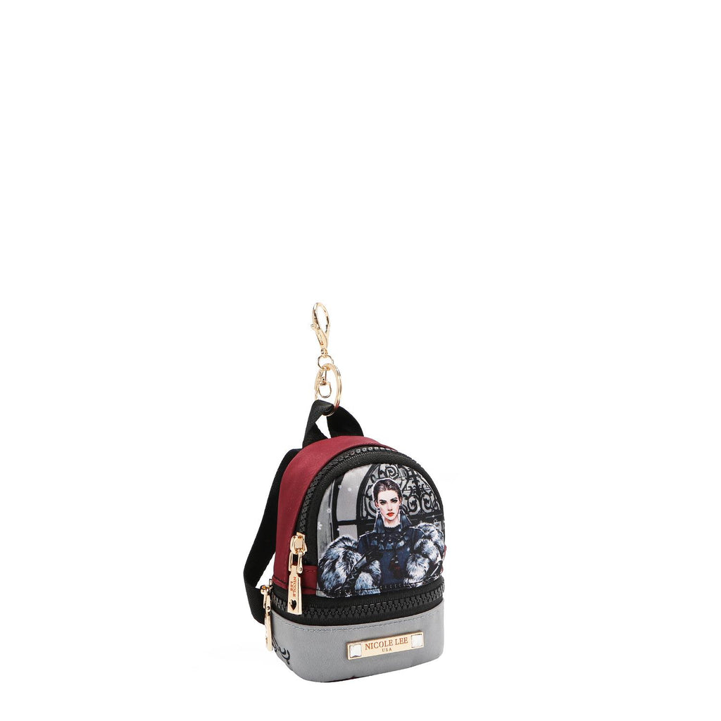 Llavero/Monedero mini Mochila Nicole Lee Print Moda FW25