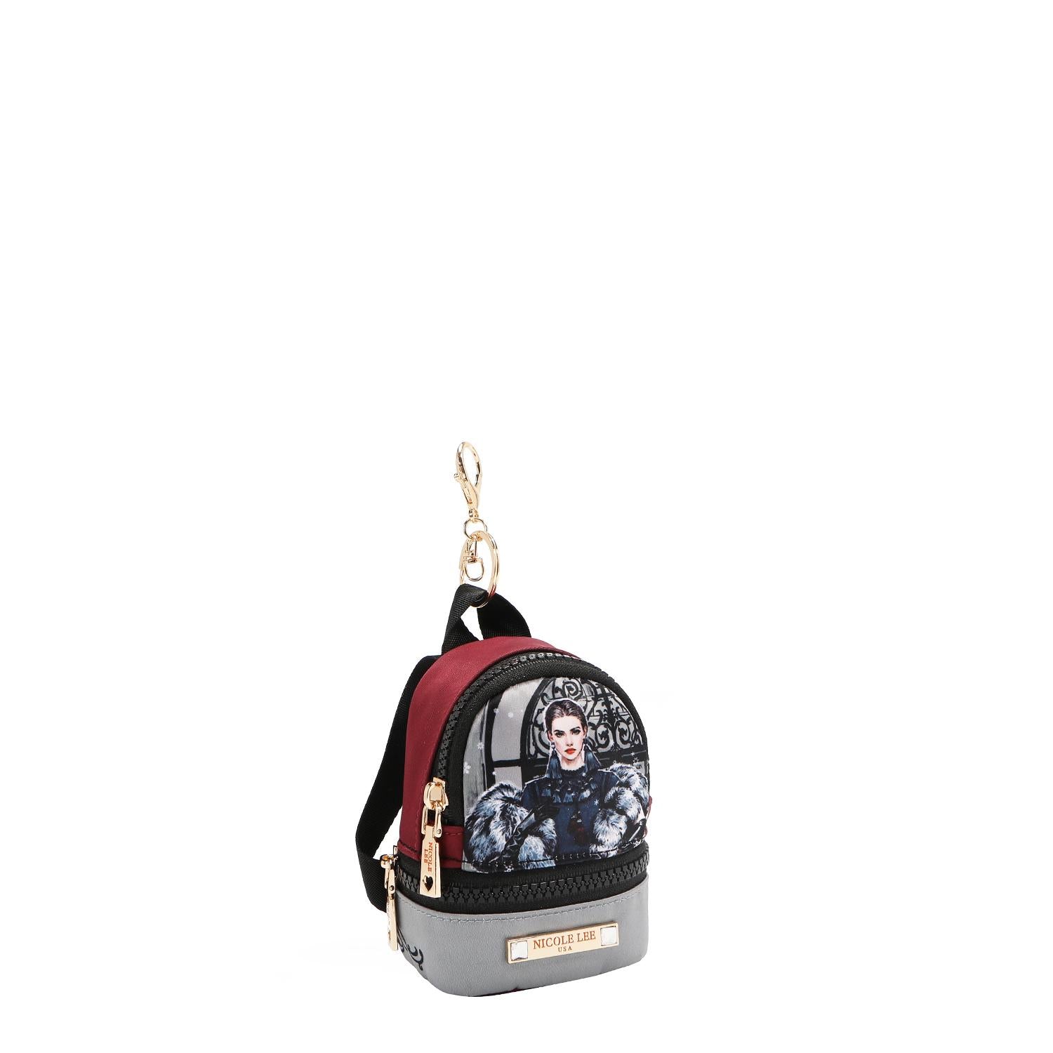 Llavero/Monedero mini Mochila Nicole Lee Print Moda FW25
