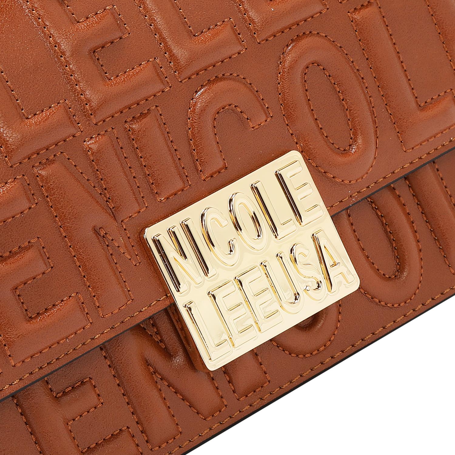 Bolsa shoulder Nicole Lee en relieve y correa de cadena FW25