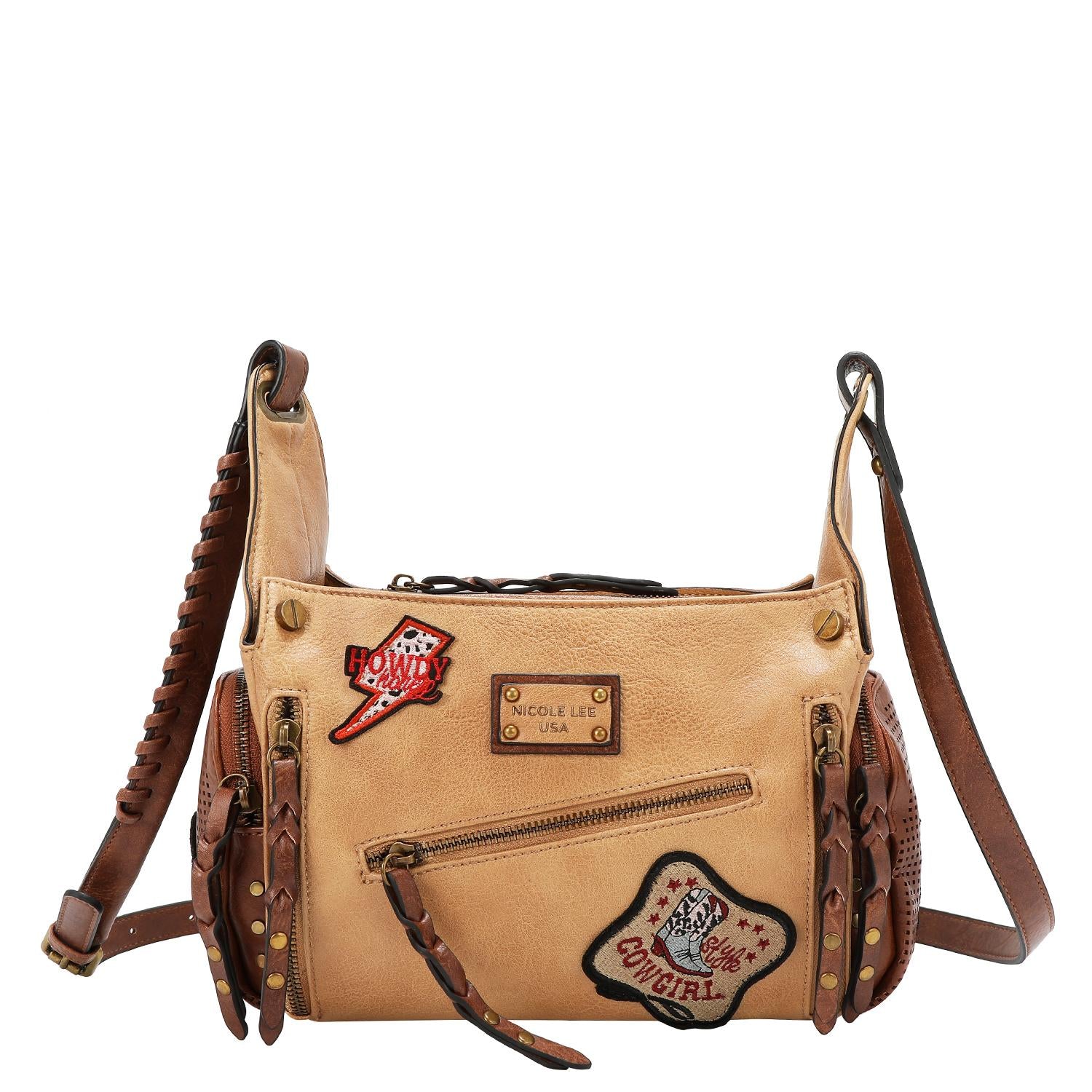 Bolsa shoulder Nicole Lee vintage con parches FW25