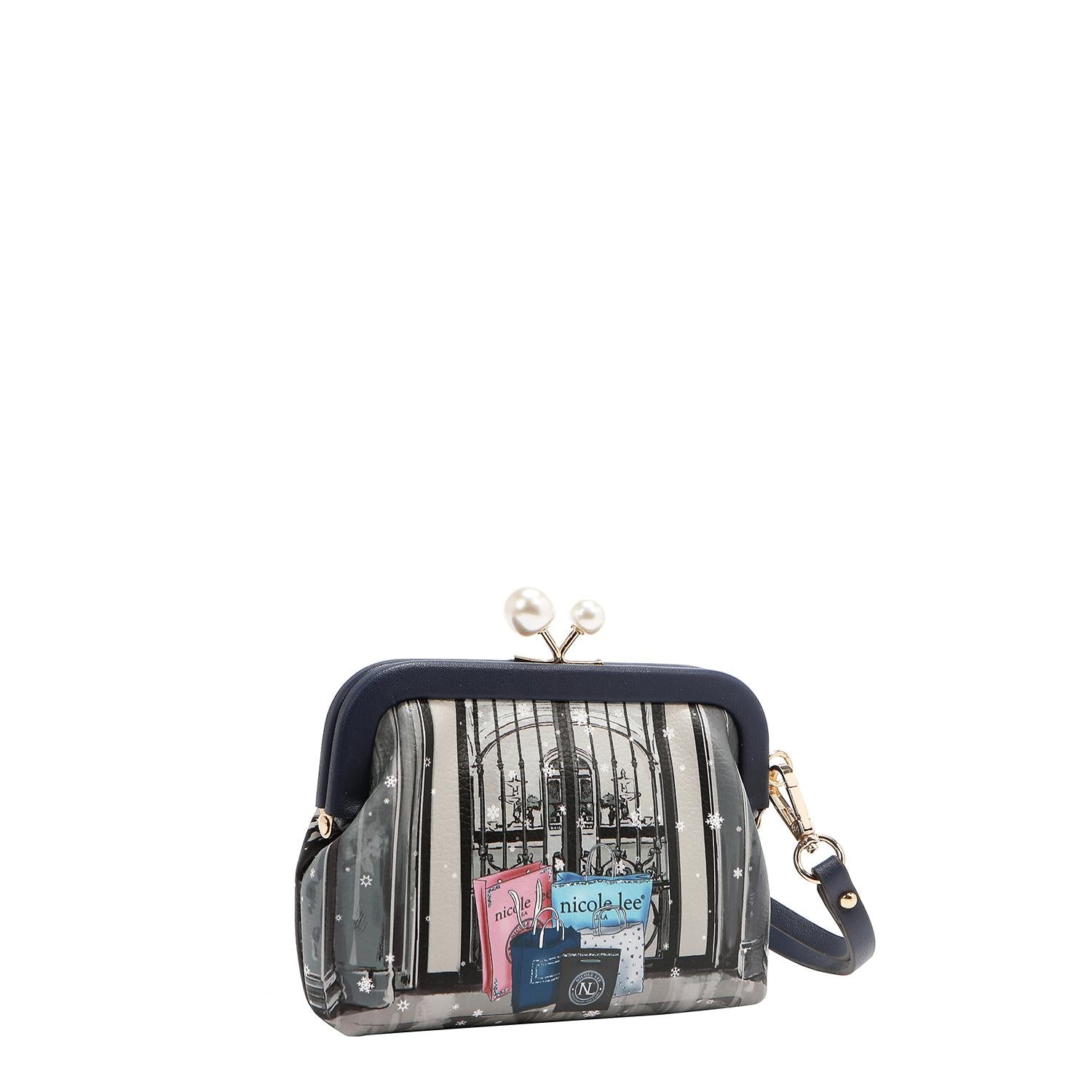 Mini Monedero Nicole Lee Moda Broche Kisslock Correa FW25