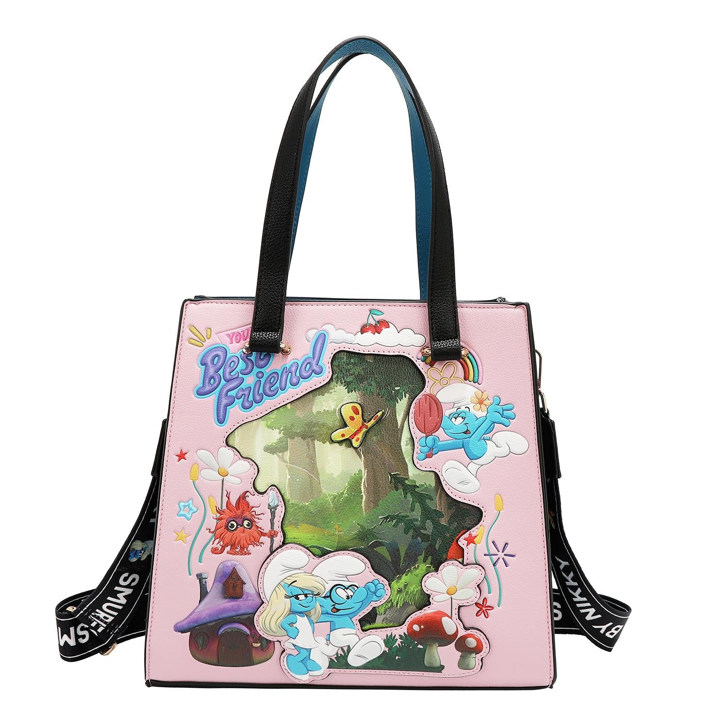 Bolsa Shopper Estampada Smurfs by Nicole Lee FW25