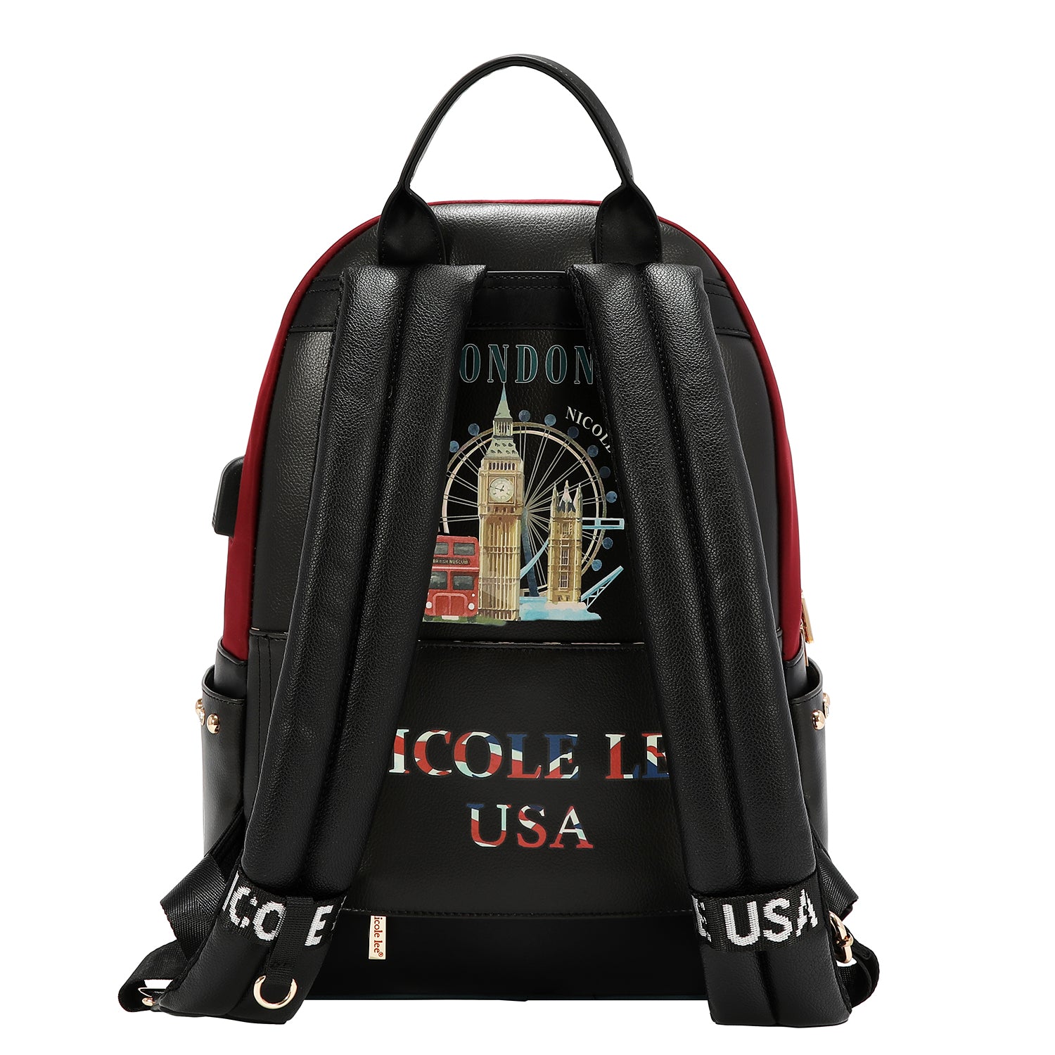 Mochila Nicole Lee De Nylon Con Bolsita London Eye FW26
