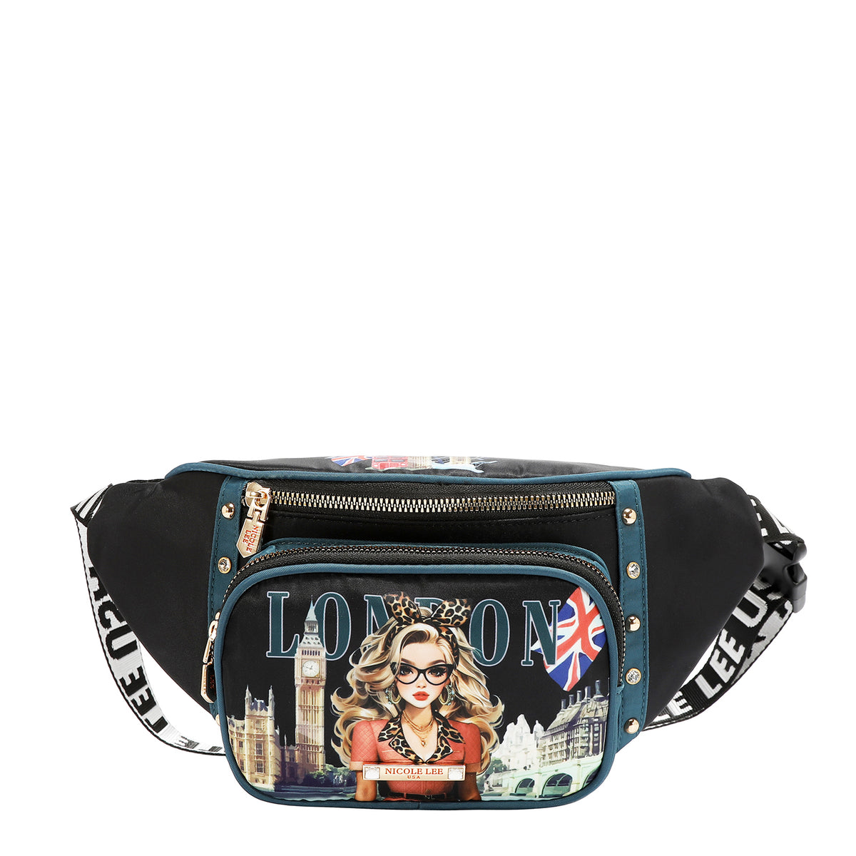 Cangurera Nicole Lee Con Doble Bolsillo London Eye FW26