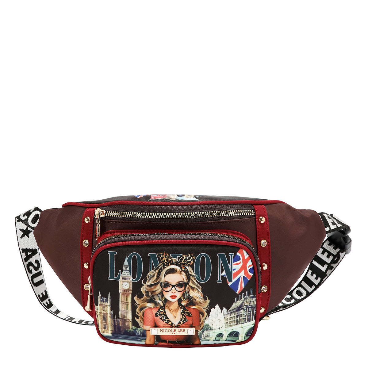 Cangurera Nicole Lee Con Doble Bolsillo London Eye FW26