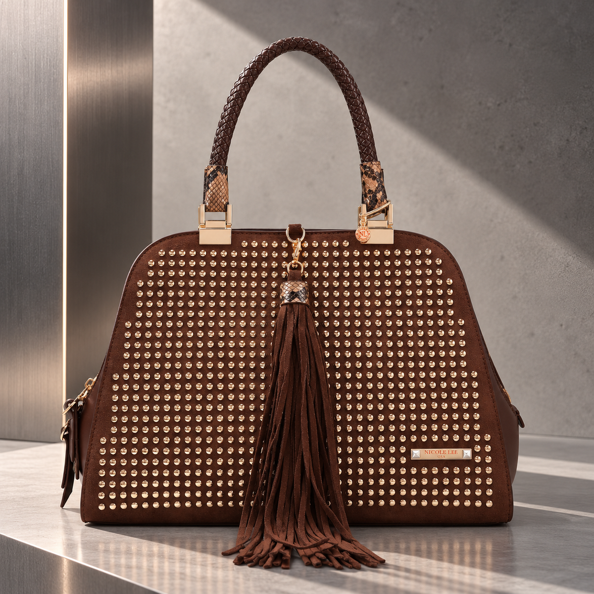 Bolsa Dome Nicole Lee Con Tachuelas Studded Glam FW26