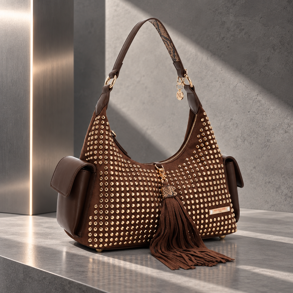 Bolsa Hobo Nicole Lee Con Tachuelas Studded Glam FW26