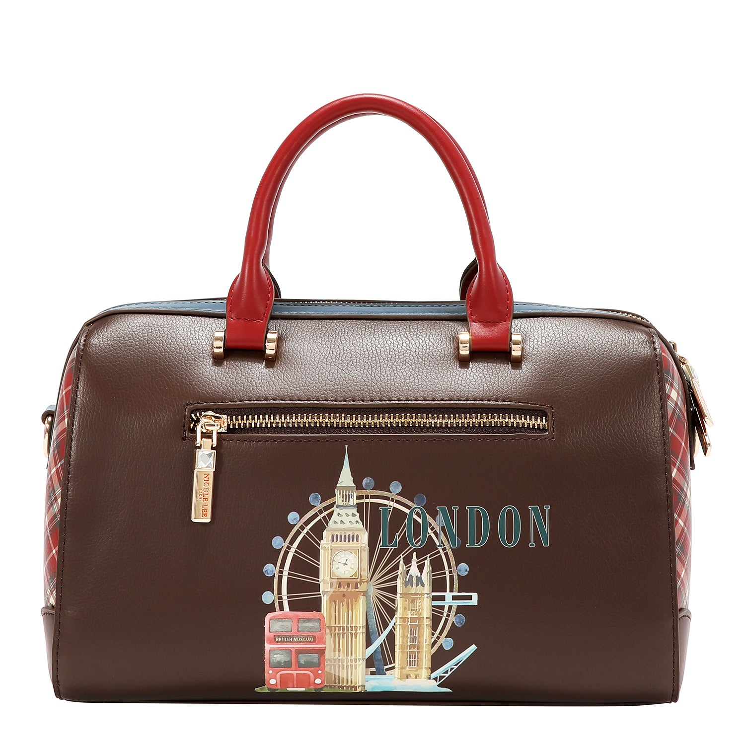 Bolsa Boston Nicole Lee Diseño Cuadros Print London Eye FW26