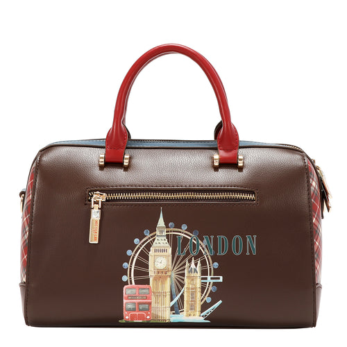 Bolsa Boston Nicole Lee Diseño Cuadros Print London Eye FW26