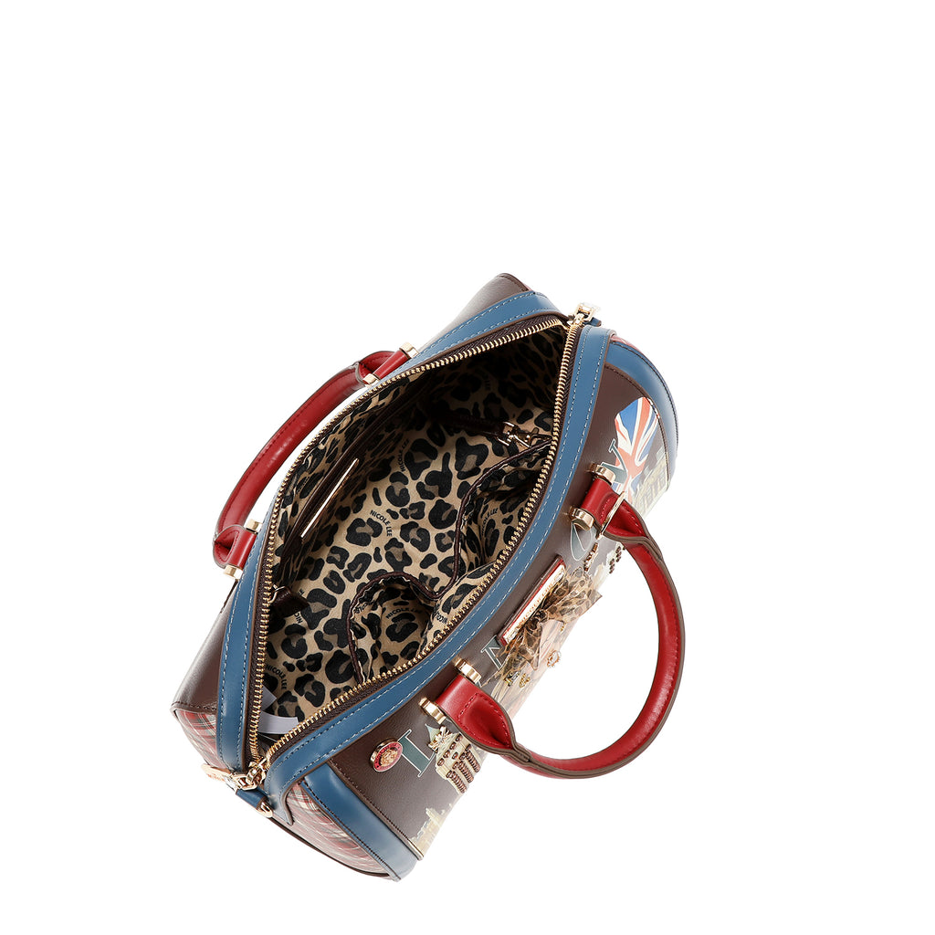Bolsa Boston Nicole Lee Diseño Cuadros Print London Eye FW26