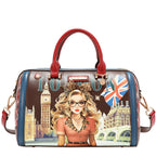 Bolsa Boston Nicole Lee Diseño Cuadros Print London Eye FW26