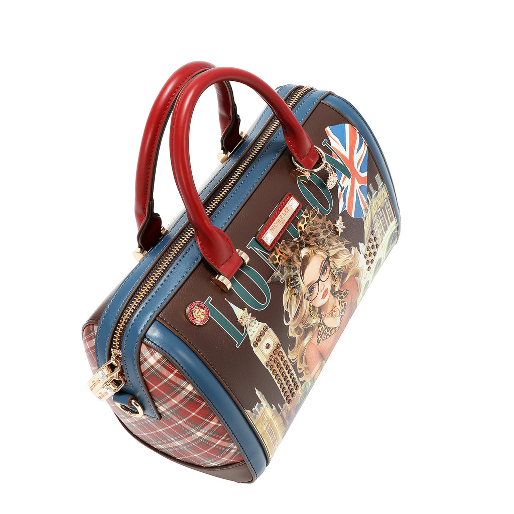 Bolsa Boston Nicole Lee Diseño Cuadros Print London Eye FW26