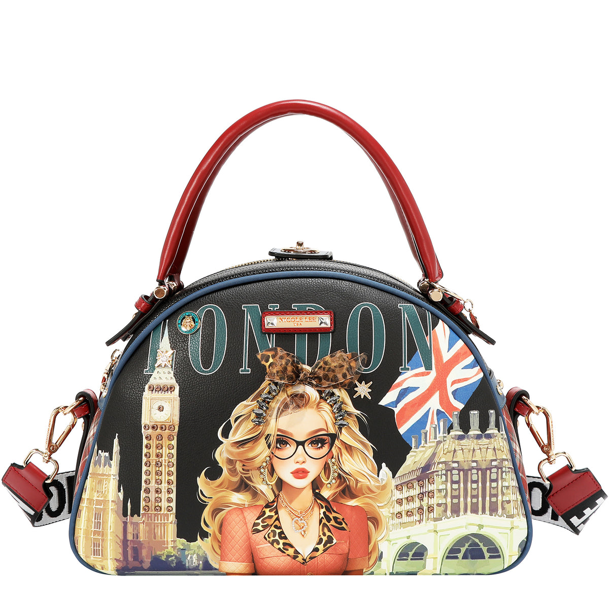 Bolsa Estilo Bowler Nicole Lee Print London Eye FW26