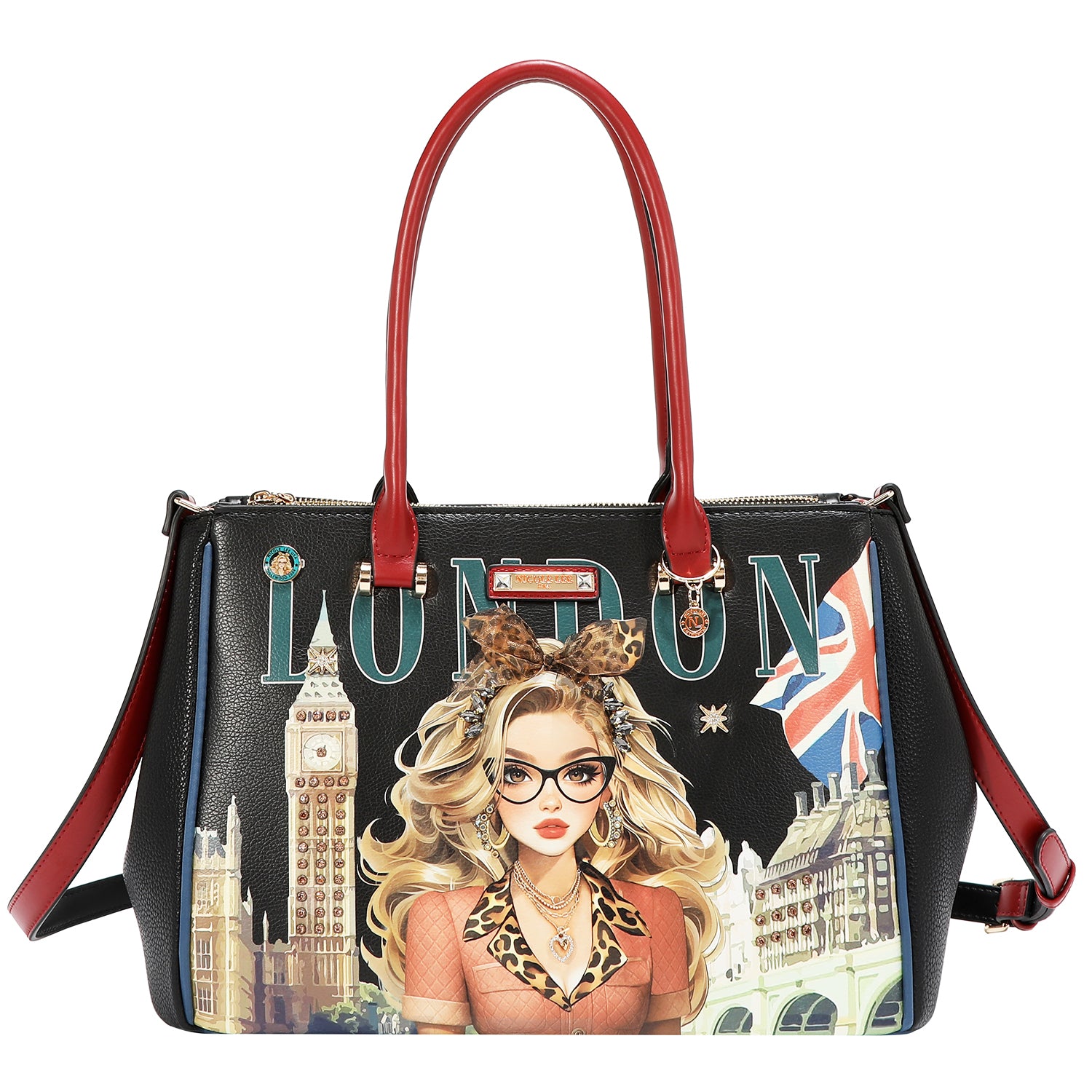 Bolsa Cuadrada Nicole Lee Estampado London Eye FW26