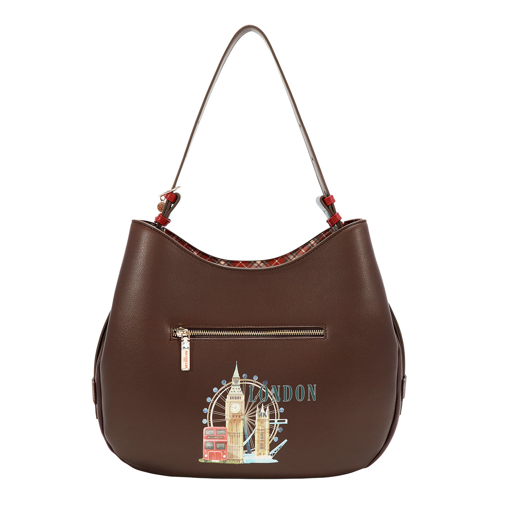 Bolsa Estilo Hobo Nicole Lee Estampado London Eye FW26