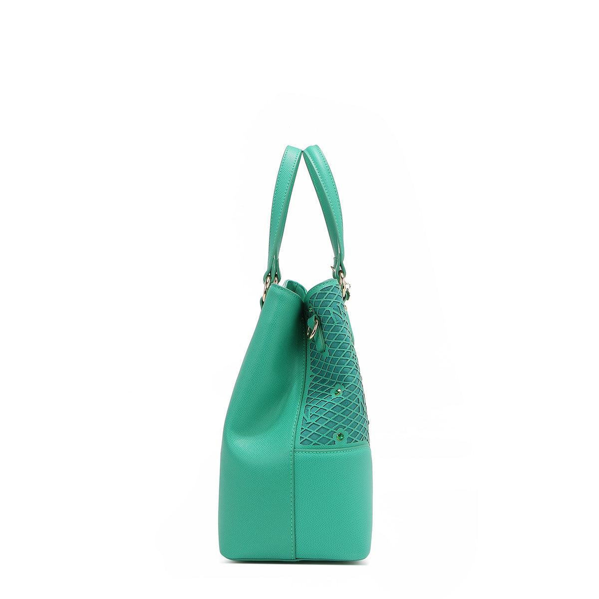 Bolsa Satchel de Nicole Lee de Corte Laser y Pedrería SS25