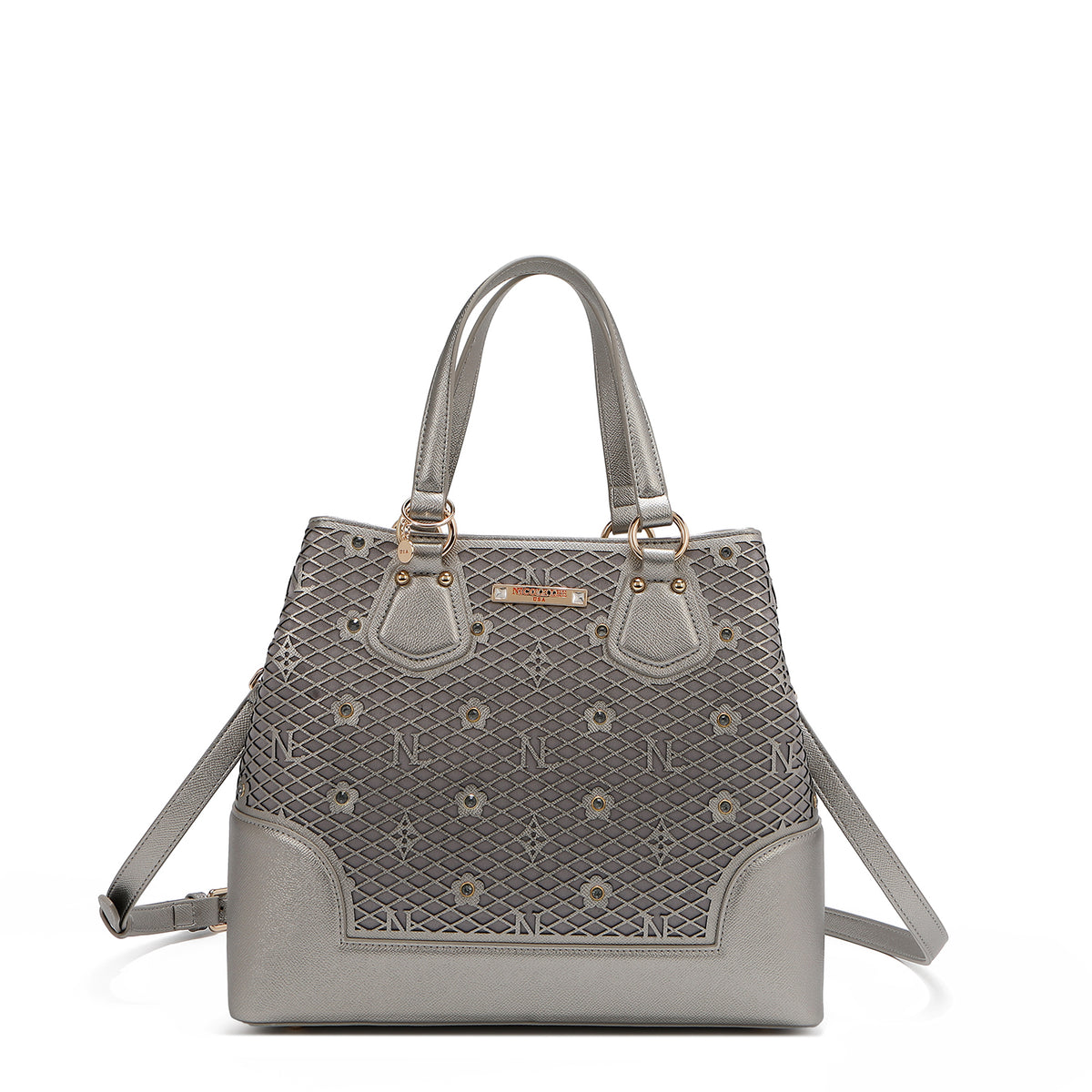 Bolsa Satchel de Nicole Lee de Corte Laser y Pedrería SS25