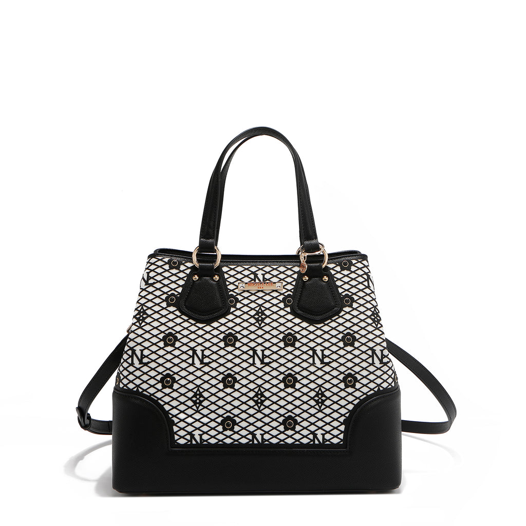 Bolsa Satchel de Nicole Lee de Corte Laser y Pedrería SS25